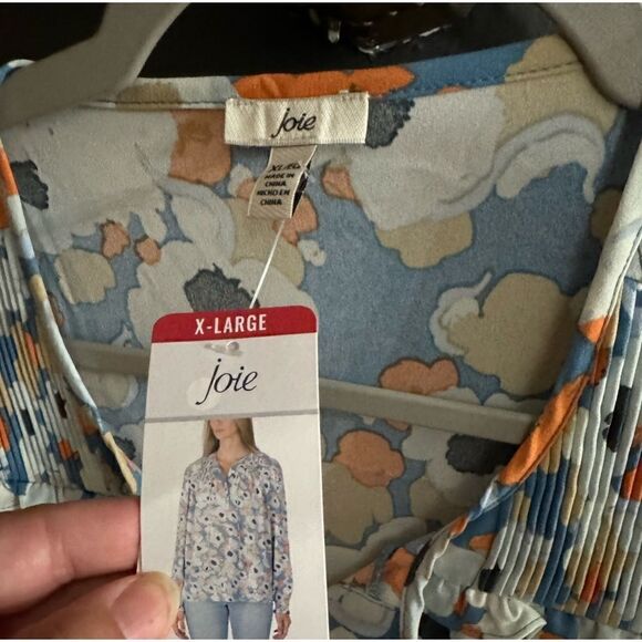 Joie Women's Limited Edition Long Sleeve Peasant Top Floral Fields, X-Large NWT - Picture 7 of 9